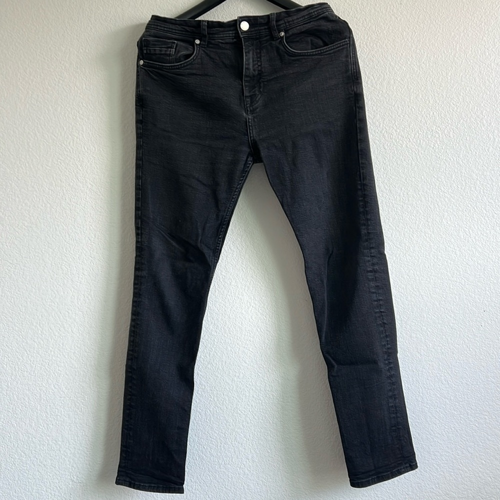 ZARA DENIM PANTS, BLACK